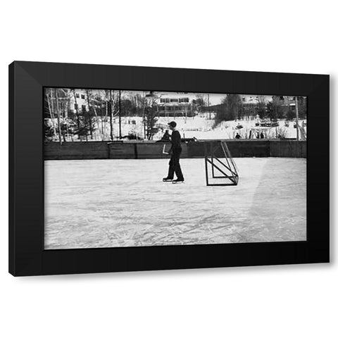 Winter Sports. Hanover, New Hampshire, 1936 Black Modern Wood Framed Art Print by Rothstein, Arthur