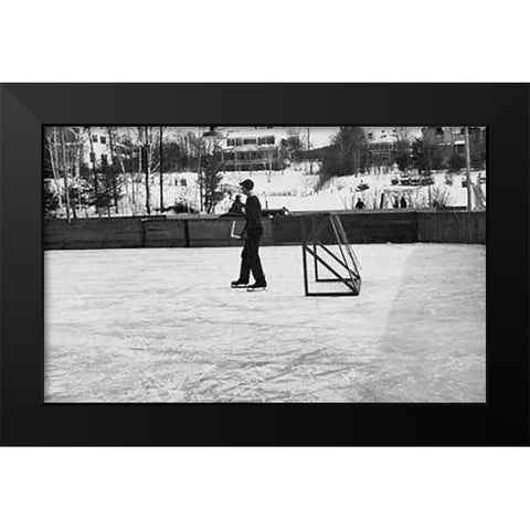 Winter Sports. Hanover, New Hampshire, 1936 Black Modern Wood Framed Art Print by Rothstein, Arthur