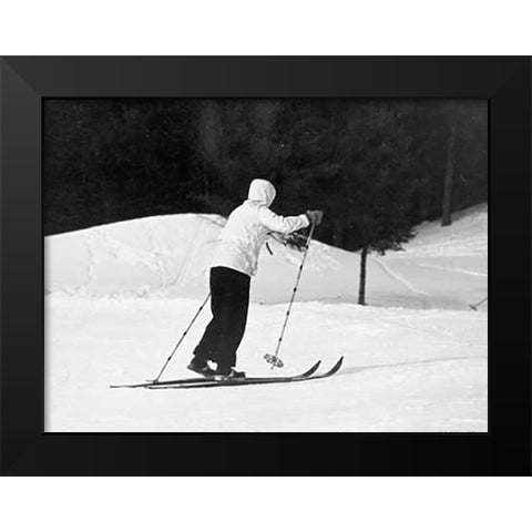 Winter Sports - Hanover, New Hampshire, 1936 Black Modern Wood Framed Art Print by Rothstein, Arthur