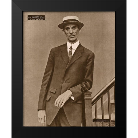 Connie Mack, Manager, Philadelphia American League, 1880 Black Modern Wood Framed Art Print by Leopold Morse Goulston Baseball Collection,