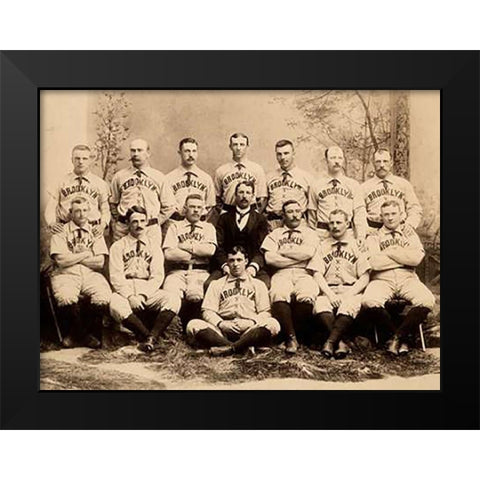 Brooklyn Baseball Club Black Modern Wood Framed Art Print by A.G. Spalding Baseball Collection
