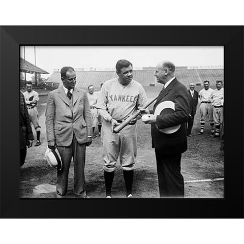 Babe Ruth, 1928 Black Modern Wood Framed Art Print by Harris and Ewing Collection