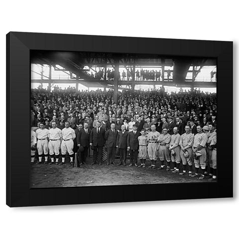 Washington Baseball - Teams and Spectators, 1924 Black Modern Wood Framed Art Print with Double Matting by Harris and Ewing Collection