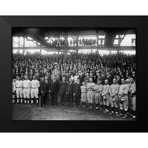 Washington Baseball - Teams and Spectators, 1924 Black Modern Wood Framed Art Print by Harris and Ewing Collection