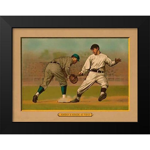 Jordan and Herzog at First Black Modern Wood Framed Art Print by American Tobacco Company