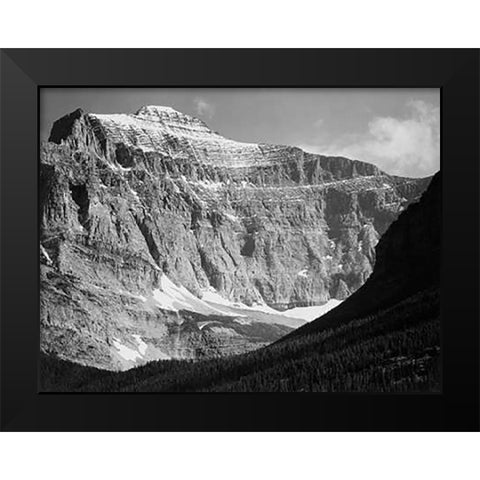 View from Going-to-the-Sun Chalet, Glacier National Park - National Parks and Monuments, Montana, 19 Black Modern Wood Framed Art Print by Adams, Ansel