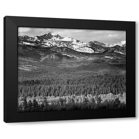 Longs Peak from Road, Rocky Mountain National Park, Colorado, 1941 Black Modern Wood Framed Art Print with Double Matting by Adams, Ansel