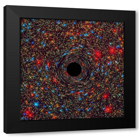Black Hole in NGC 1600 Black Modern Wood Framed Art Print with Double Matting by NASA