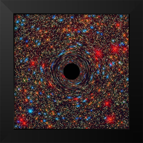 Black Hole in NGC 1600 Black Modern Wood Framed Art Print by NASA