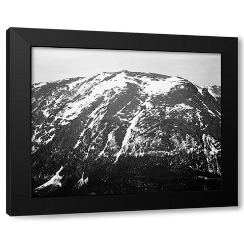 Full view of barren mountain side with snow, in Rocky Mountain National Park, Colorado, ca. 1941-194 Black Modern Wood Framed Art Print with Double Matting by Adams, Ansel