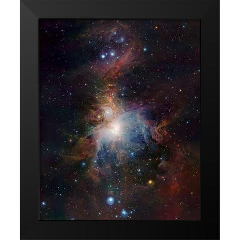 VISTAs infrared view of the Orion Nebula Black Modern Wood Framed Art Print by Emerson, J.