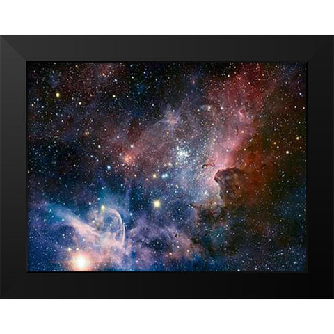 Carina Nebula Infrared from HAWK-I Black Modern Wood Framed Art Print by Preibisch, T.