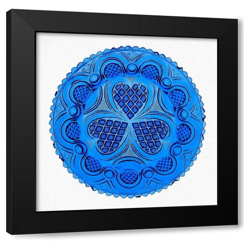 Roman Rosette Tea Plate Black Modern Wood Framed Art Print by Glassmaker, Unknown 19th Century American