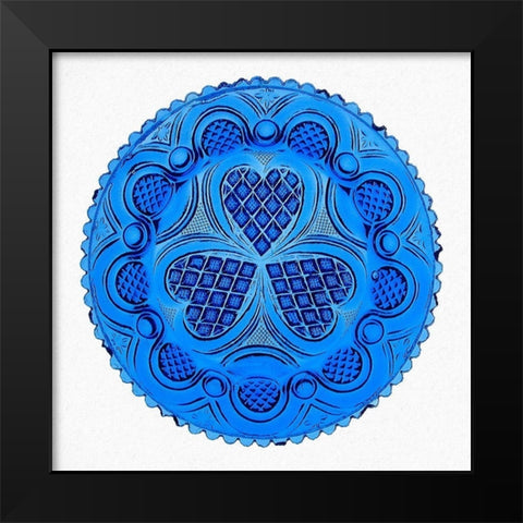 Roman Rosette Tea Plate Black Modern Wood Framed Art Print by Glassmaker, Unknown 19th Century American