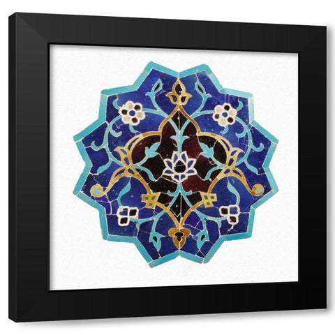 Mosaic Tile Black Modern Wood Framed Art Print with Double Matting by Artisan, Unknown 15th Century Persian