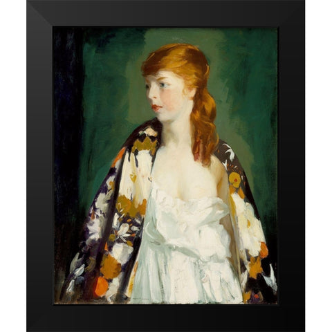 Edna Black Modern Wood Framed Art Print by Henri, Robert