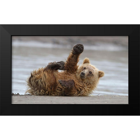 High Five Black Modern Wood Framed Art Print by Forns, Alfred