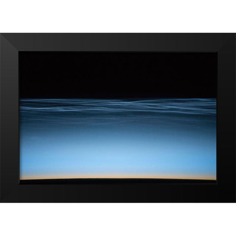 Noctilucent Clouds Over Earth Black Modern Wood Framed Art Print by Williams, Jeff