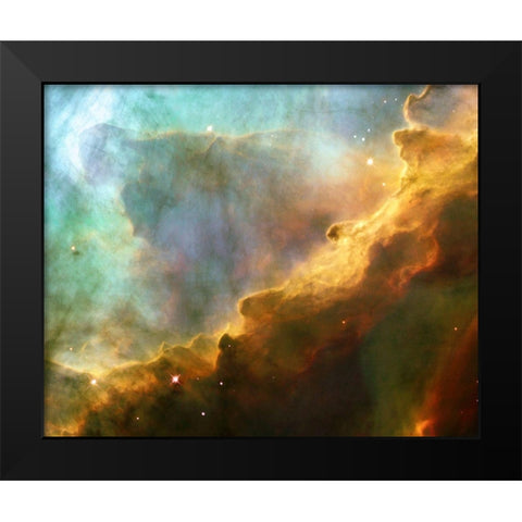 Omega Nebula (M17) Black Modern Wood Framed Art Print by NASA