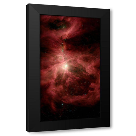 The Sword of Orion Black Modern Wood Framed Art Print with Double Matting by Spitzer Space Telescope,