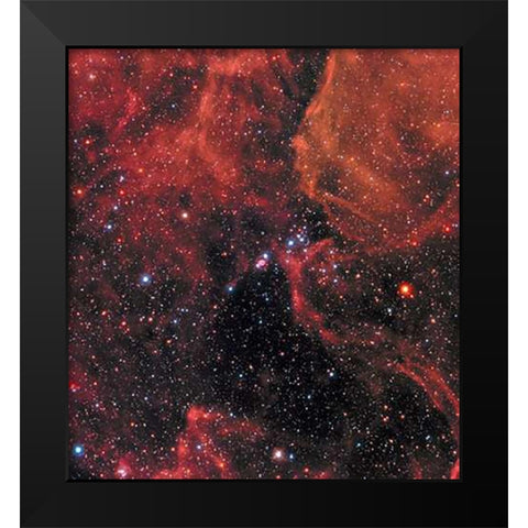 Wide View of Supernova 1987A Black Modern Wood Framed Art Print by Hubble Space Telescope