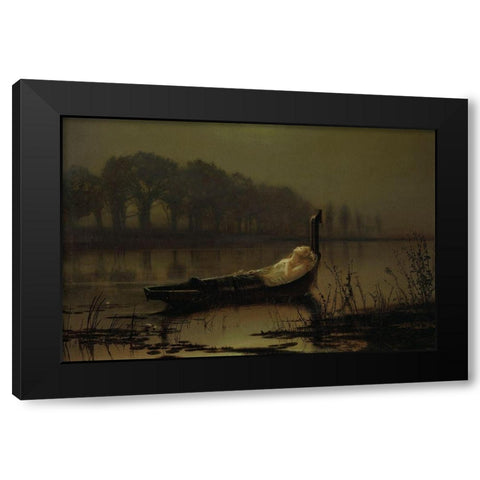 The Lady of Shalott Black Modern Wood Framed Art Print by Grimshaw, John Atkinson