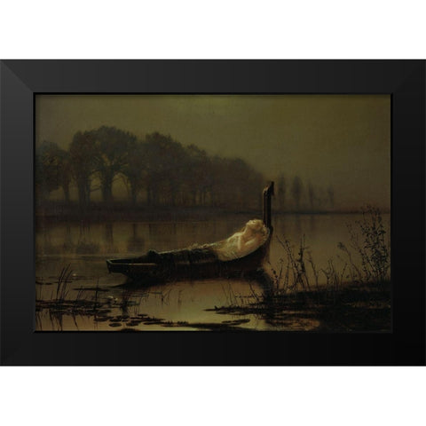 The Lady of Shalott Black Modern Wood Framed Art Print by Grimshaw, John Atkinson