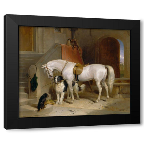 Favourites Black Modern Wood Framed Art Print with Double Matting by Landseer, Sir Edwin Henry