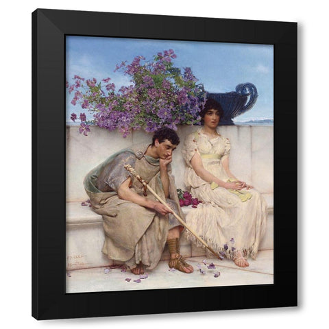 An Eloquent Silence Black Modern Wood Framed Art Print with Double Matting by Alma-Tadema, Sir Lawrence