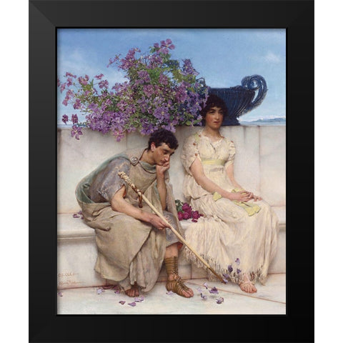 An Eloquent Silence Black Modern Wood Framed Art Print by Alma-Tadema, Sir Lawrence