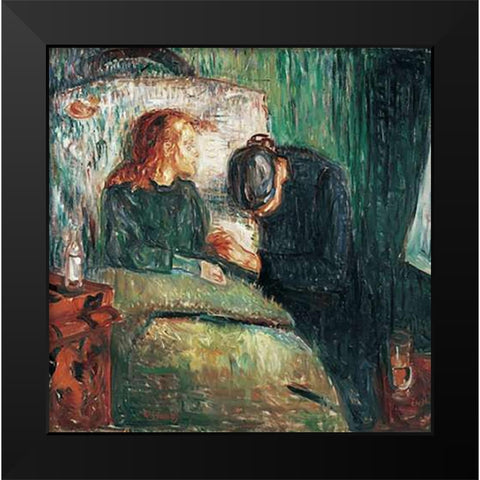 The Sick Child, 1907 Black Modern Wood Framed Art Print by Munch, Edvard