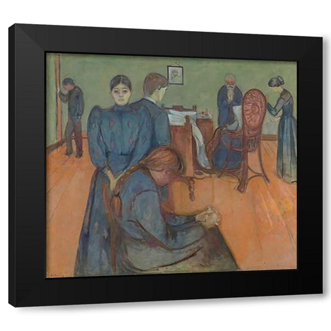 Death in the Sickroom, 1893 Black Modern Wood Framed Art Print by Munch, Edvard