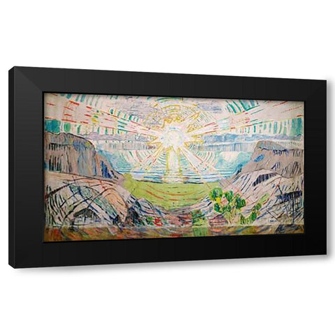 The Sun, 1910-1911 Black Modern Wood Framed Art Print with Double Matting by Munch, Edvard
