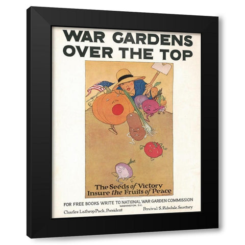 War Gardens Over the Top, 1919 Black Modern Wood Framed Art Print by Barney, Maginel Wright