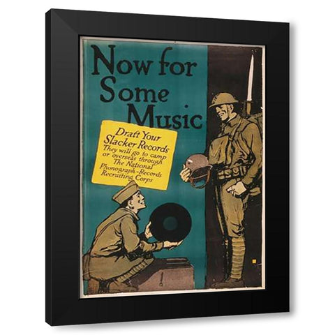 Now for Some Music, 1917 Black Modern Wood Framed Art Print with Double Matting by Falls, Charles Buckles