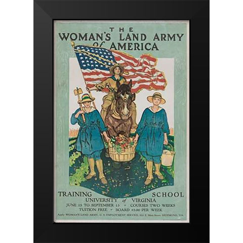 The Womans Land Army of America Black Modern Wood Framed Art Print by Paus, Herbert