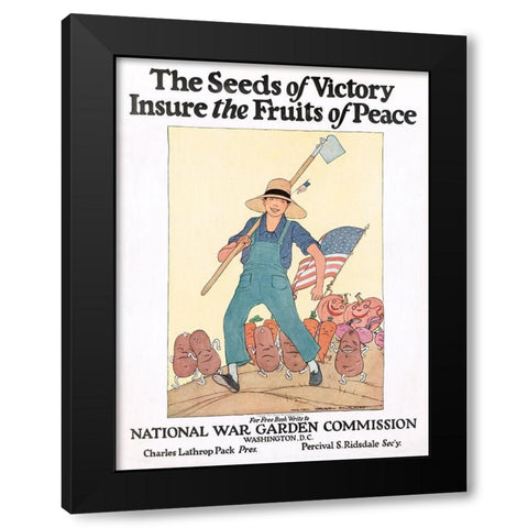 The Seeds of Victory Insure the Fruits of Peace, ca. 1919 Black Modern Wood Framed Art Print by Barney, Maginel Wright