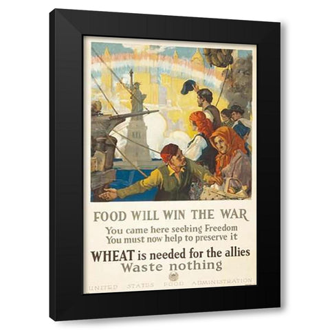 Food Will Win the War, 1917 Black Modern Wood Framed Art Print by Chambers, Charles Edward