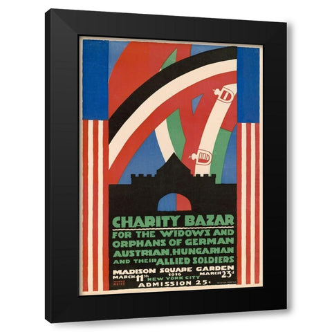 Charity Bazaar for Widows and Orphans, 1916 Black Modern Wood Framed Art Print with Double Matting by Reiss, Winold
