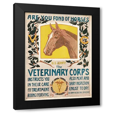 Are You Fond of Horses, 1919 Black Modern Wood Framed Art Print with Double Matting by SMuseumeck, Horst