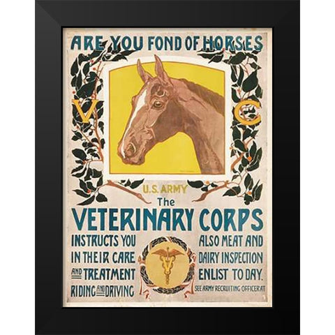 Are You Fond of Horses, 1919 Black Modern Wood Framed Art Print by SMuseumeck, Horst