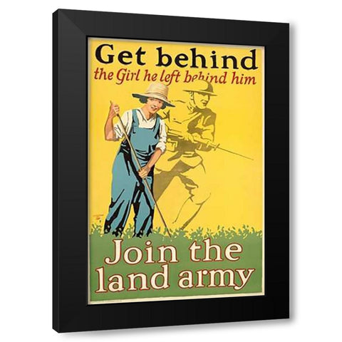 Get behind the girl he left behind him, ca. 1918 Black Modern Wood Framed Art Print with Double Matting by Guenther