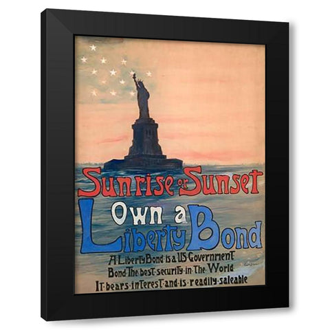Sunrise or Sunset, Own a Liberty Bond, 1917 Black Modern Wood Framed Art Print with Double Matting by DeLand, Eugenie
