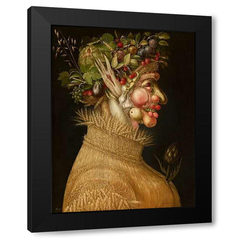 Summer Black Modern Wood Framed Art Print with Double Matting by Arcimboldo, Giuseppe