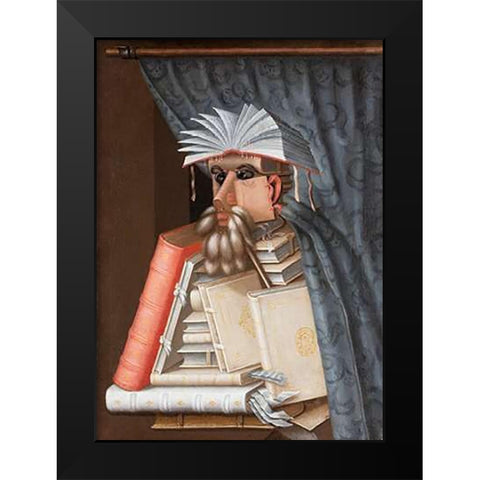 The Librarian Black Modern Wood Framed Art Print by Arcimboldo, Giuseppe