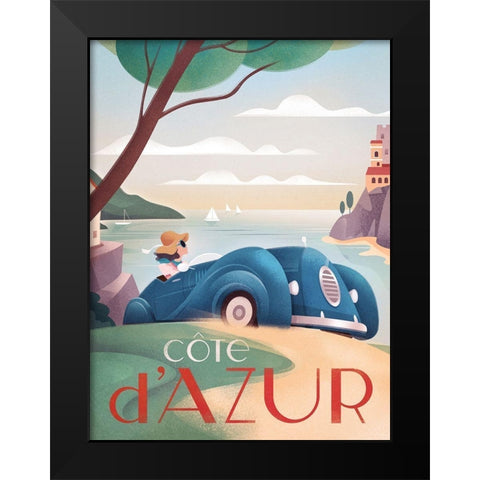 Cote dAzur Black Modern Wood Framed Art Print by Wickstrom, Martin