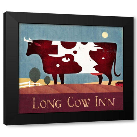 Long Cow Inn Black Modern Wood Framed Art Print by Wickstrom, Martin
