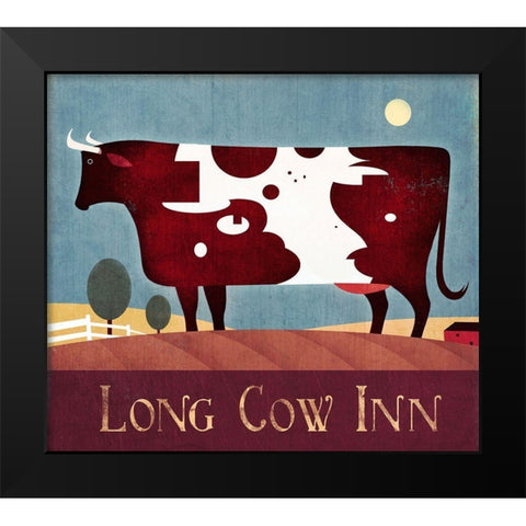 Long Cow Inn Black Modern Wood Framed Art Print by Wickstrom, Martin