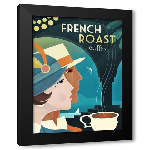 French Roast Coffee Black Modern Wood Framed Art Print with Double Matting by Wickstrom, Martin