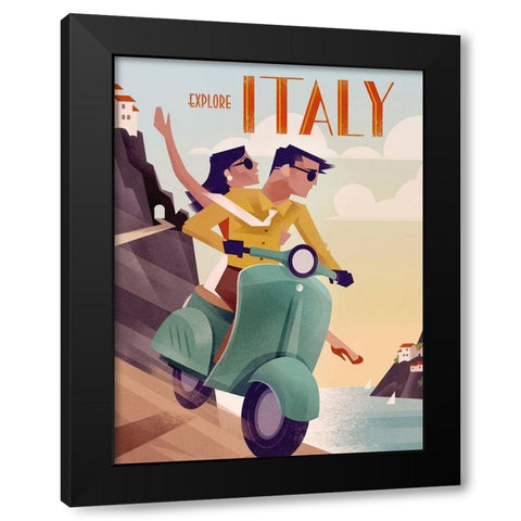 Explore Italy Black Modern Wood Framed Art Print with Double Matting by Wickstrom, Martin